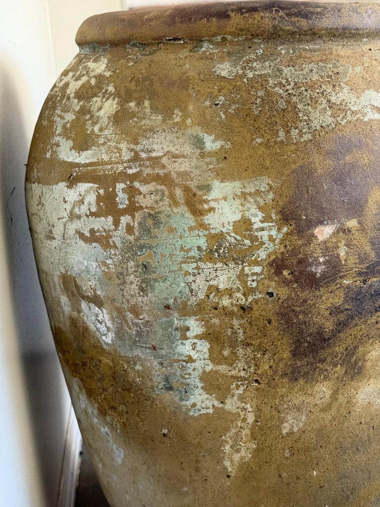 Antique Monumental Olive Jar, Terracotta with Weathered Patina