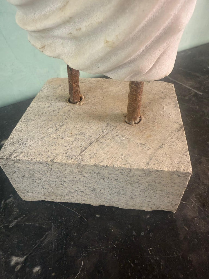 Classical Marble Male Torso Fragment on Custom Stone Base