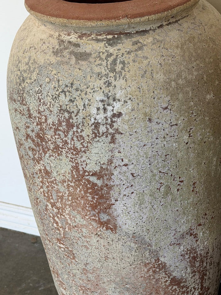 Pair of Monumental Antique Water Jars - Tall Crucible Form Olive Jars