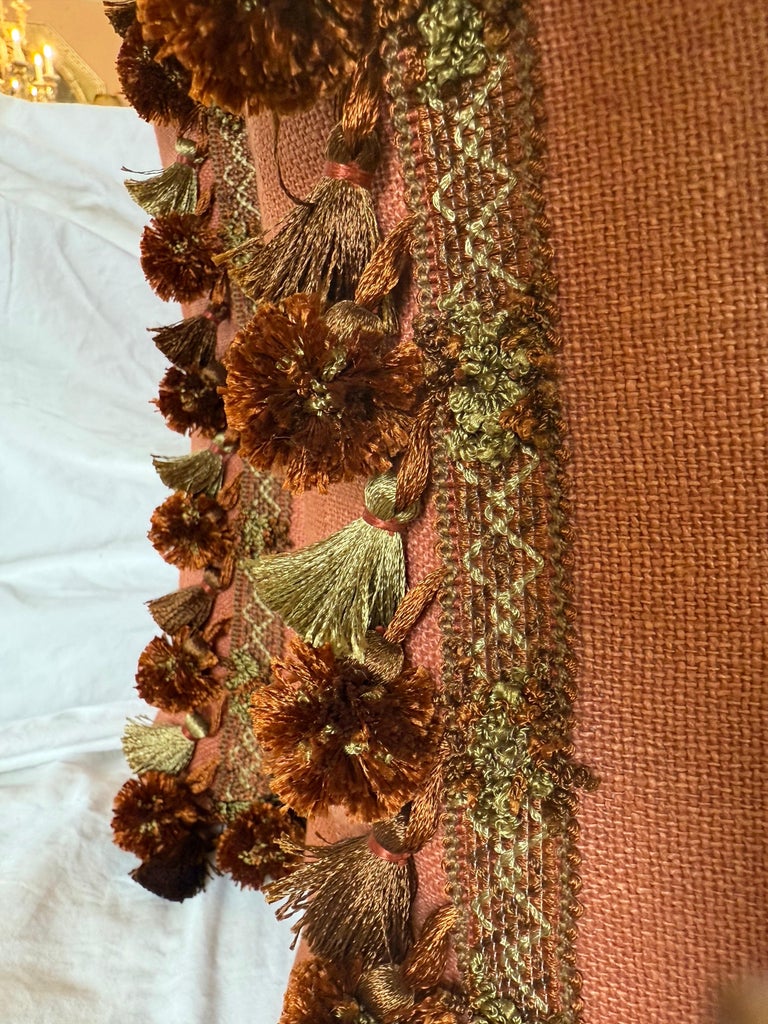 Pair of 19th C. Metallic & Chenille Appliqued Pillows