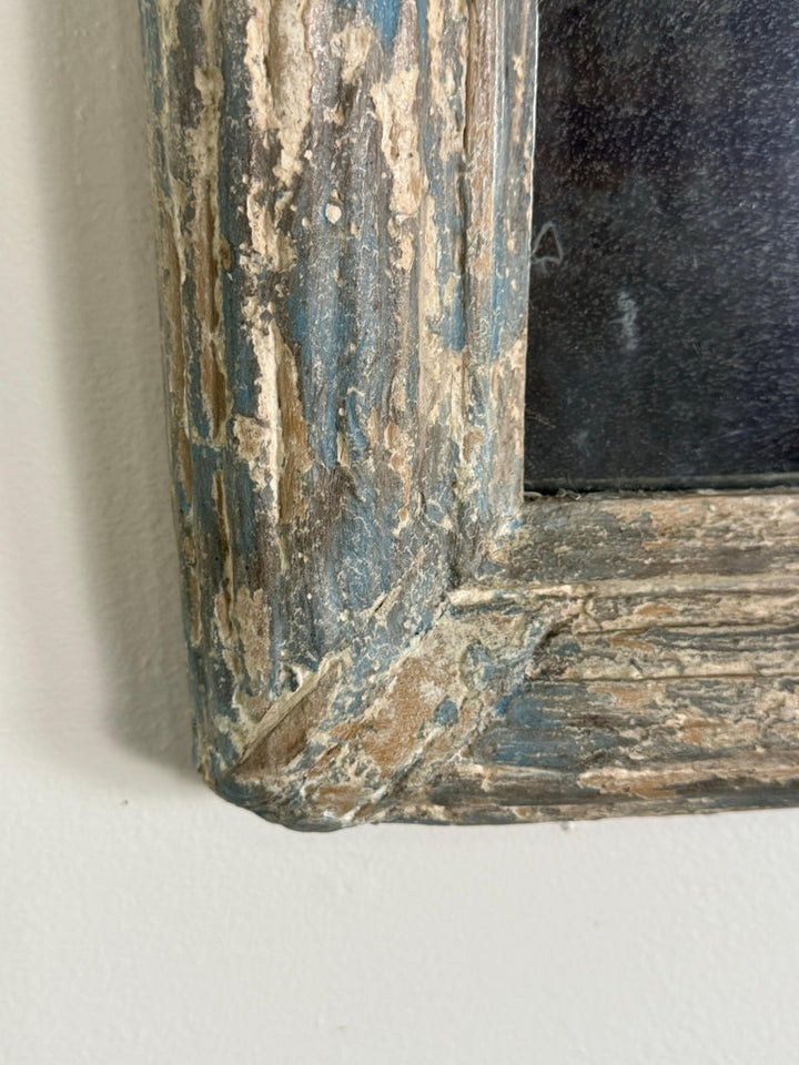 Mirror with Weathered Painted Frame, Early 20th Century