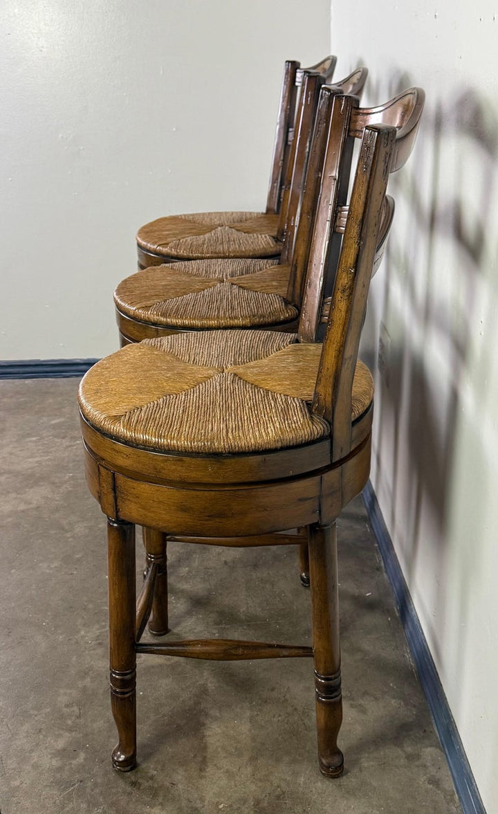 Set of Three French Ladder Back Bar Stools