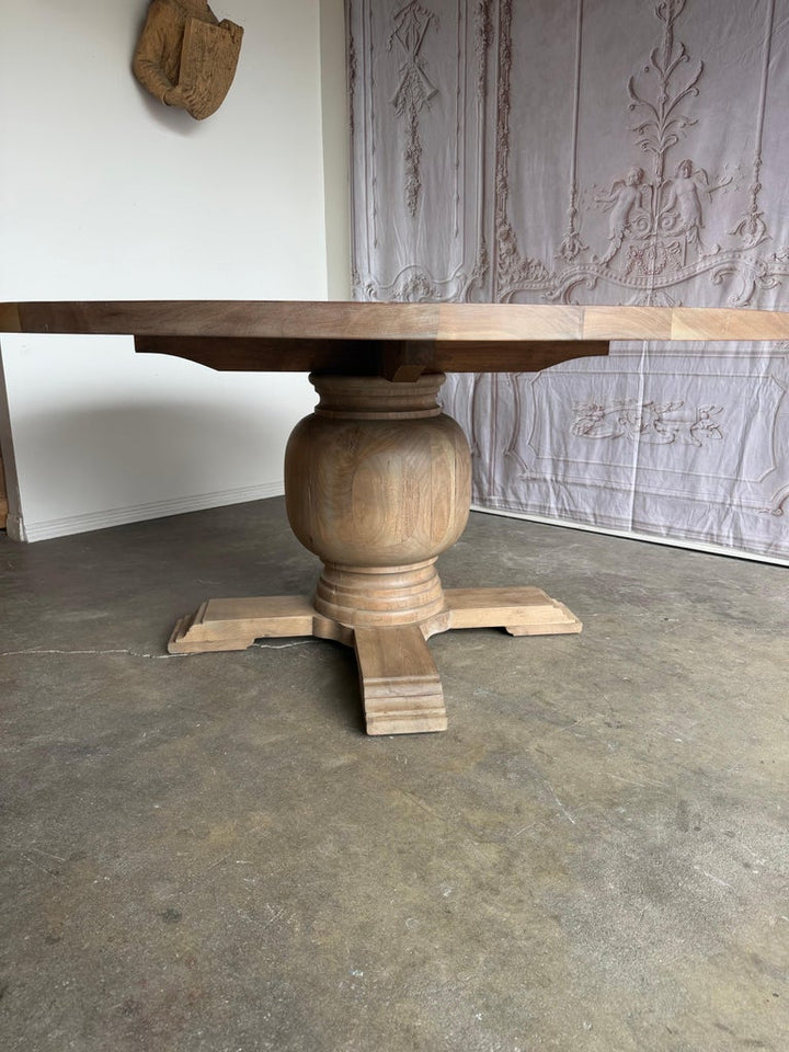 Rustic Walnut Pedestal Dining Table By Miamar Home