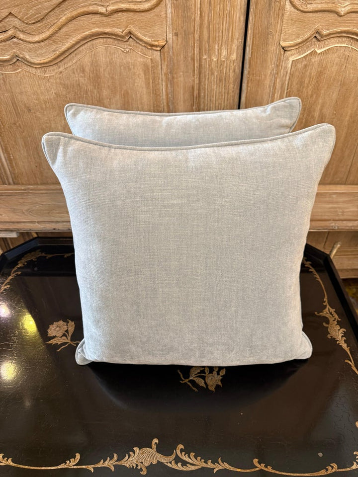 Pair of Authentic Fortuny Venetian Textile Pillows with Belgian Linen Backs