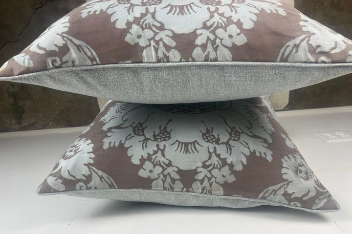 Pair of Authentic Blue & Gray Fortuny Pillows