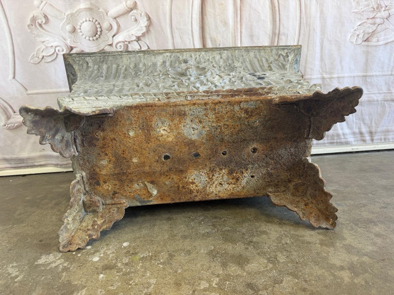 Antique French Cast Iron Jardinière Planter, Louis XVI Style, 1880