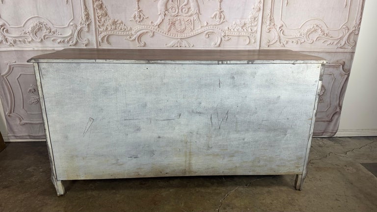 French Louis XV Style 9-Drawer Bombe Dresser in Bleached Fruitwood
