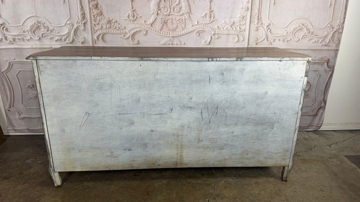 French Louis XV Style 9-Drawer Bombe Dresser in Bleached Fruitwood