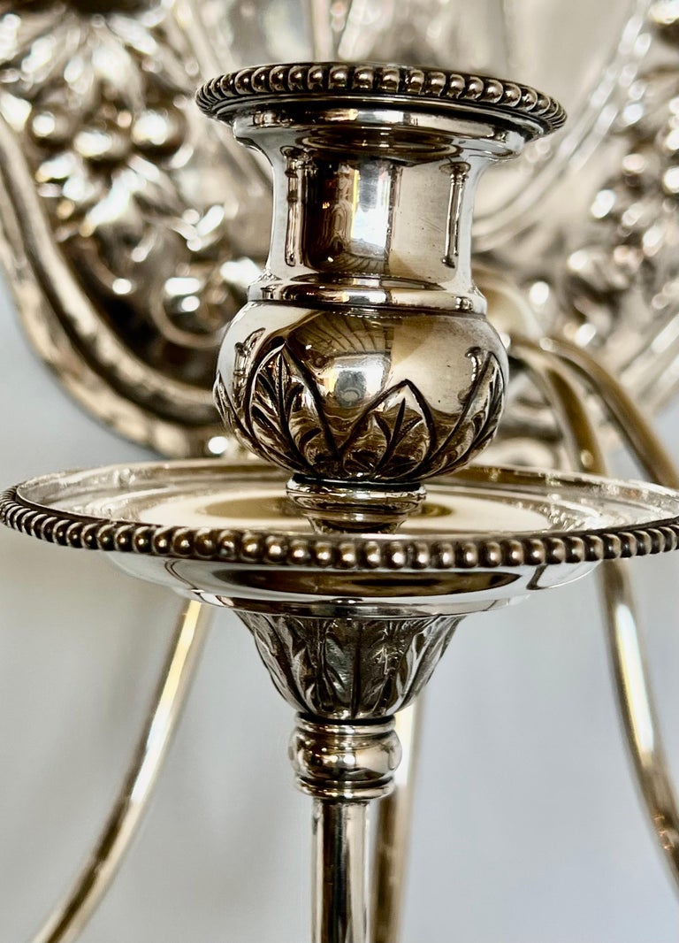 Pair of 19th C. English Silvered Sconces