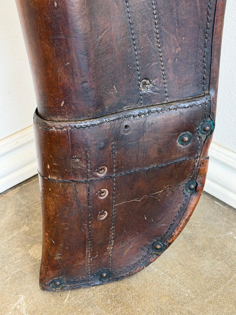 Antique 19th C. Cavalry Leather Rifle Scabbard - Original Hand-Stitched Saddle
