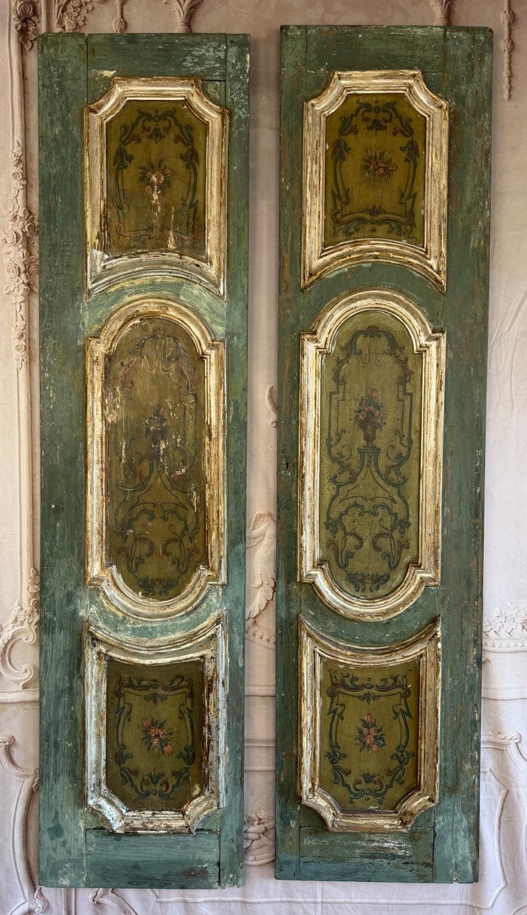 Pair of 19th C. Italian Venetian Baroque Boiserie Doors