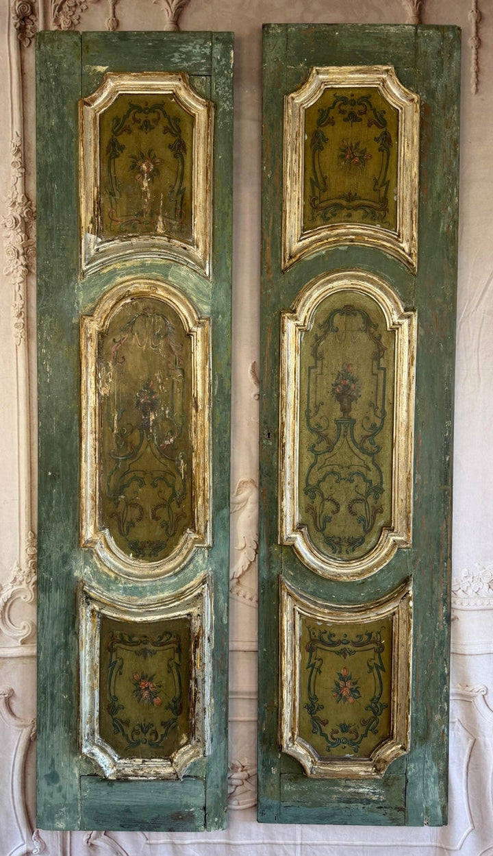 Pair of 19th C. Italian Venetian Baroque Boiserie Doors
