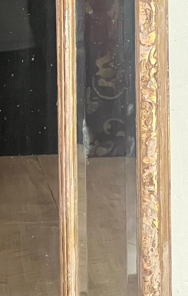 French Louis XVI Style Giltwood Mirror, circa 1930s