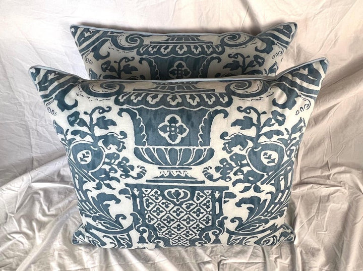 Pair of Carnavalet Patterned Fortuny Pillows