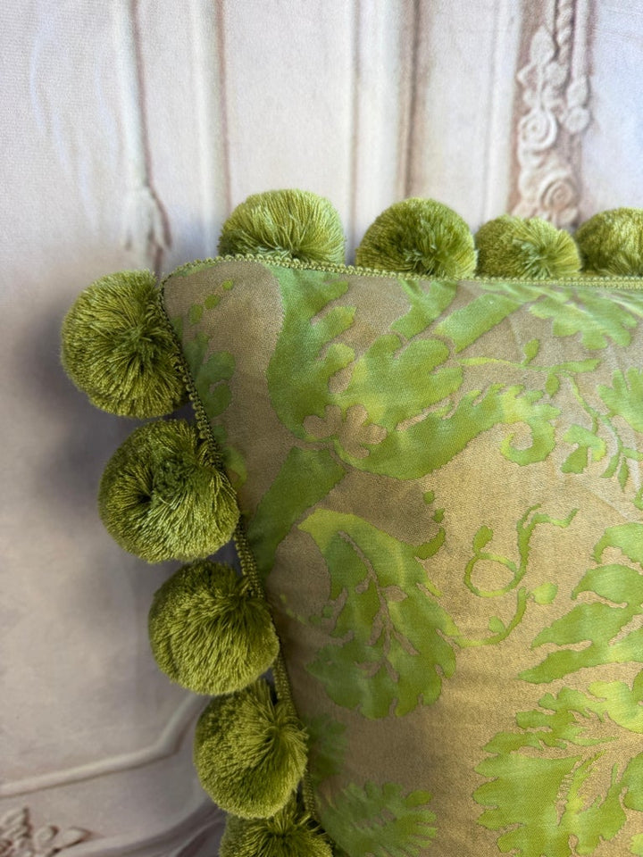 Pair of Custom Venetian Mariano Fortuny Damask Pillows