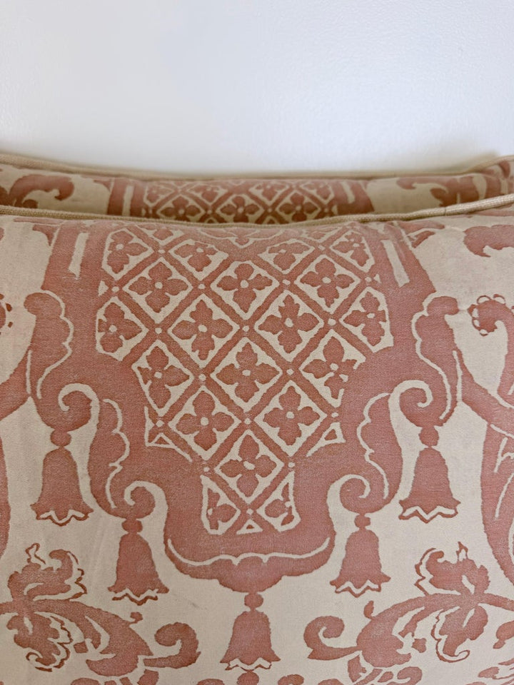 Pair of Bespoke Lumbar Pillows in Fortuny "Corone" Pattern