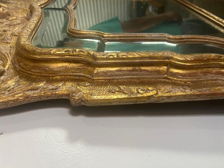 19th C. Italian Baroque Style Gilt Wood Mirror