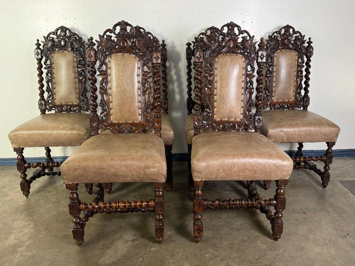 Set of Six 19th C. Renaissance Revival Dining chairs