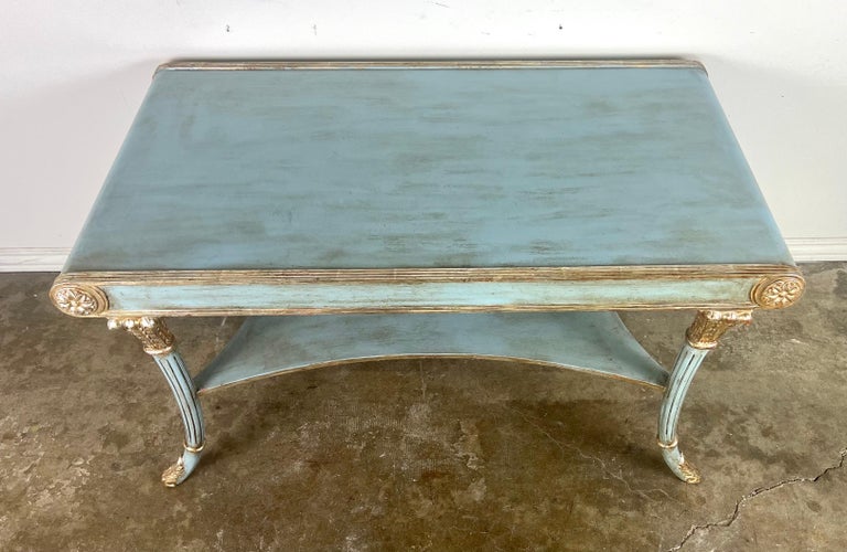 Italian Regency Style Painted & Parcel Gilt Table by Nancy Corzine