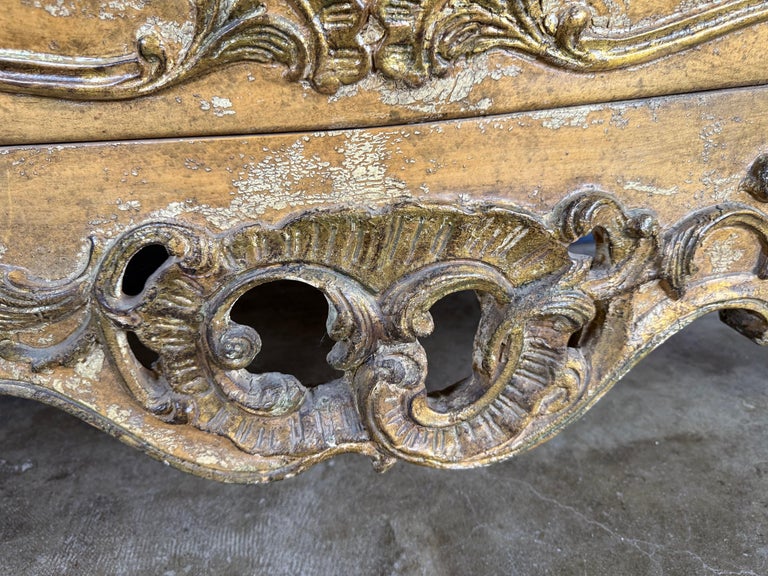 French Rococo Painted and Giltwood Commode
