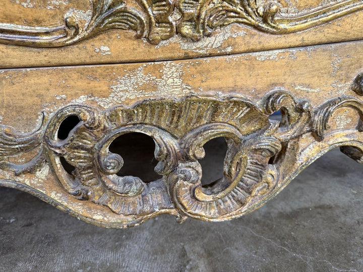 French Rococo Painted and Giltwood Commode