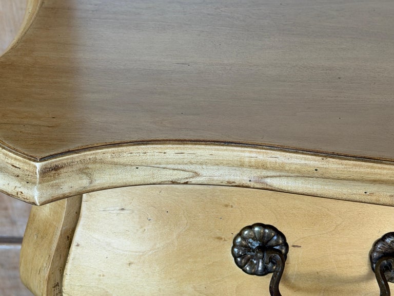 A Sculptural Dutch Bombe Commode in Bleached Maple