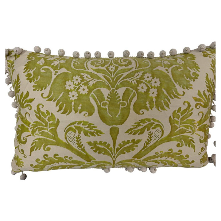 Pair of Mariano Fortuny Pillows - with Designer Pom-Pom Trim