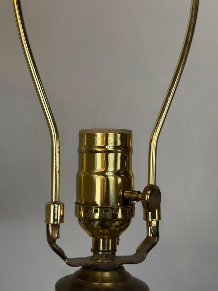 Pair of Vintage Murano Glass Table Lamps - Barovier &amp; Toso Style Olive Green