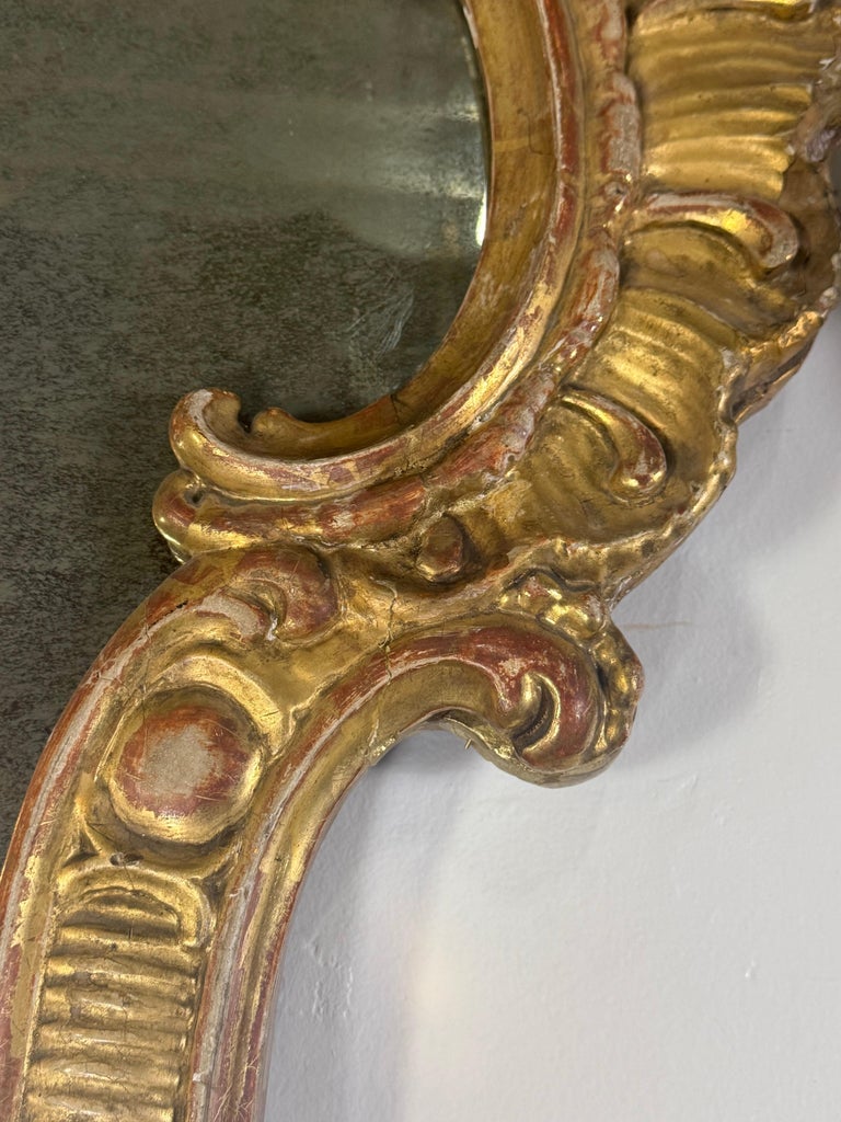 Pair of Italian Rococo Revival Giltwood Mirrors, Circa 1850–1870