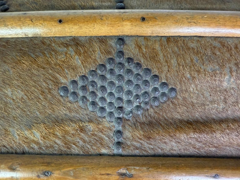 19th Century Spanish Colonial Leather Dome Trunk with Studded Decoration