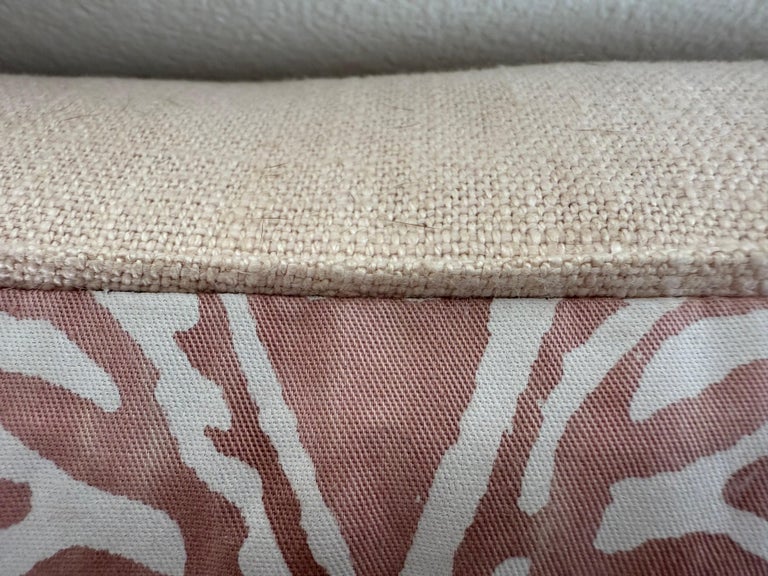 Pair of Pink and White Fortuny-Style Pillows