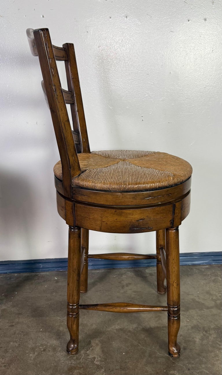 Set of Three French Ladder Back Bar Stools