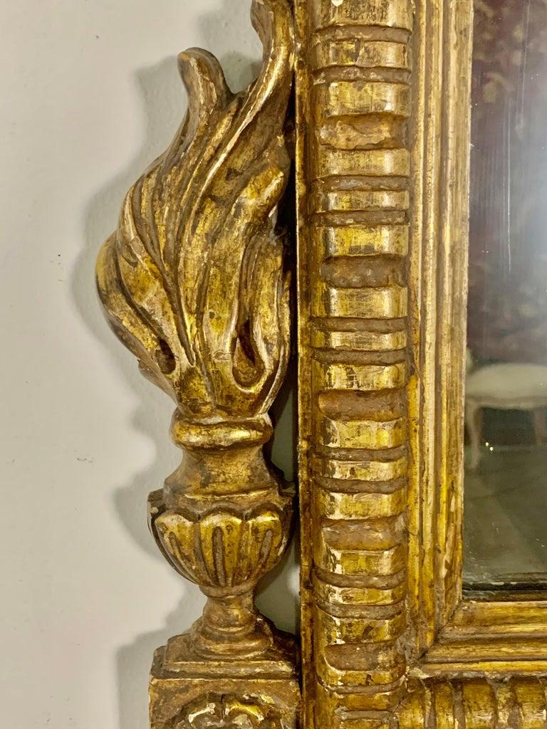 Pair of Monumental Italian Style Gilt Wood Mirrors C. 1930's