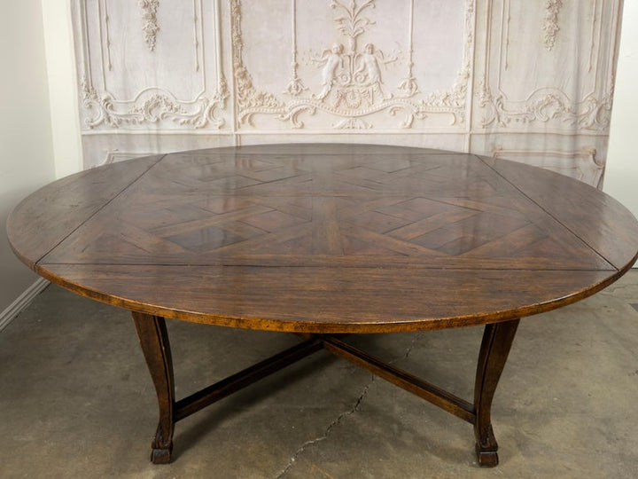Monumental French Parquet of Versailles Convertible Dining Table
