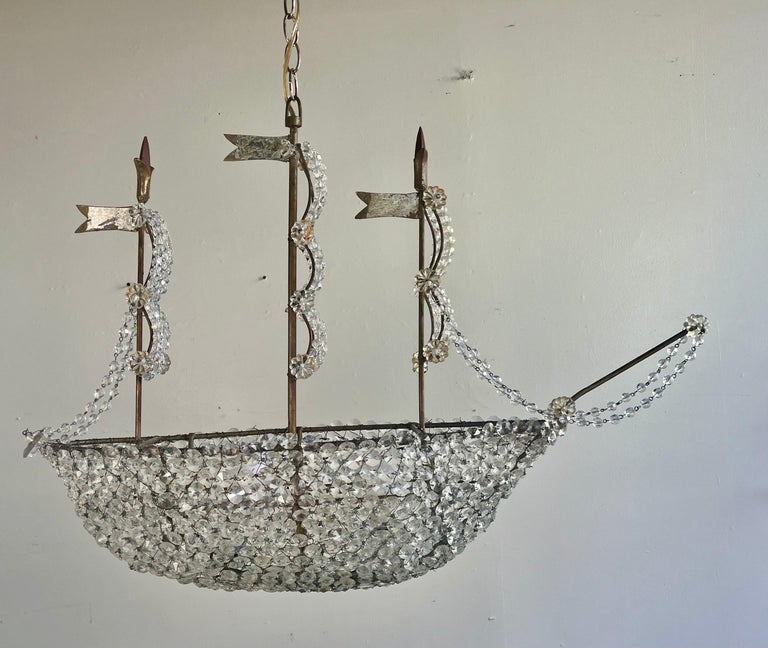 Crystal Beaded Ship Chandelier by MLA