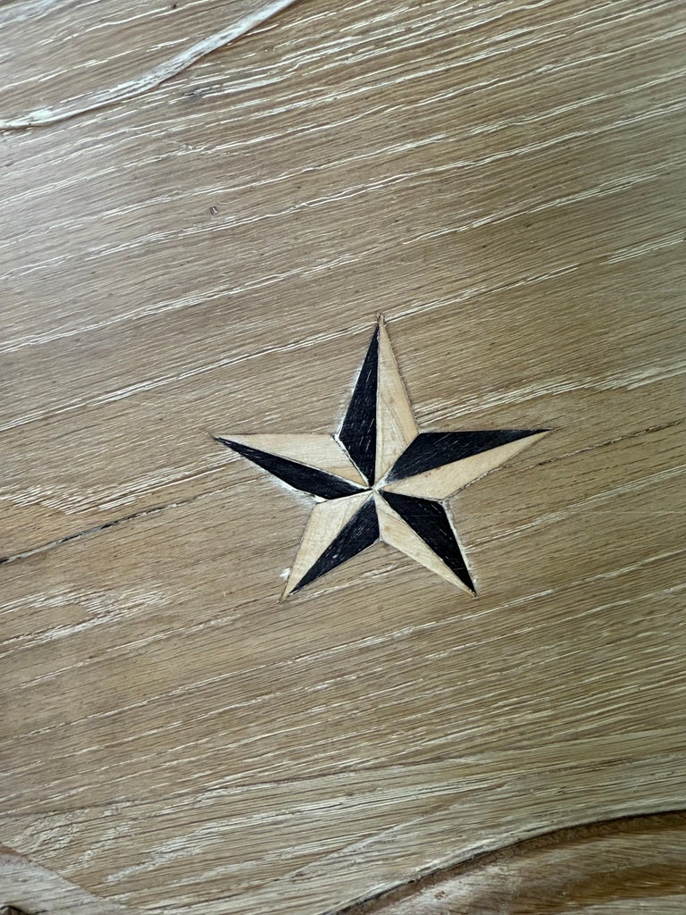 French Provincial Star-Inlaid Armoire, 18th-century