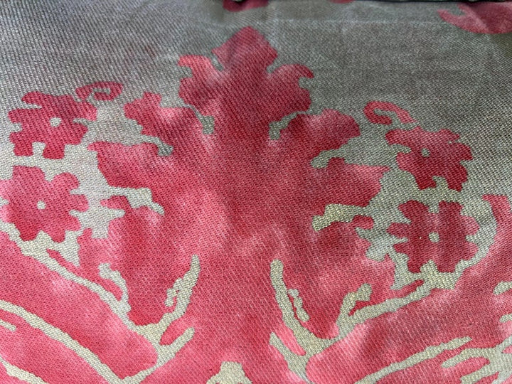 Pair of Pink & Gold Fortuny Textile Pillows