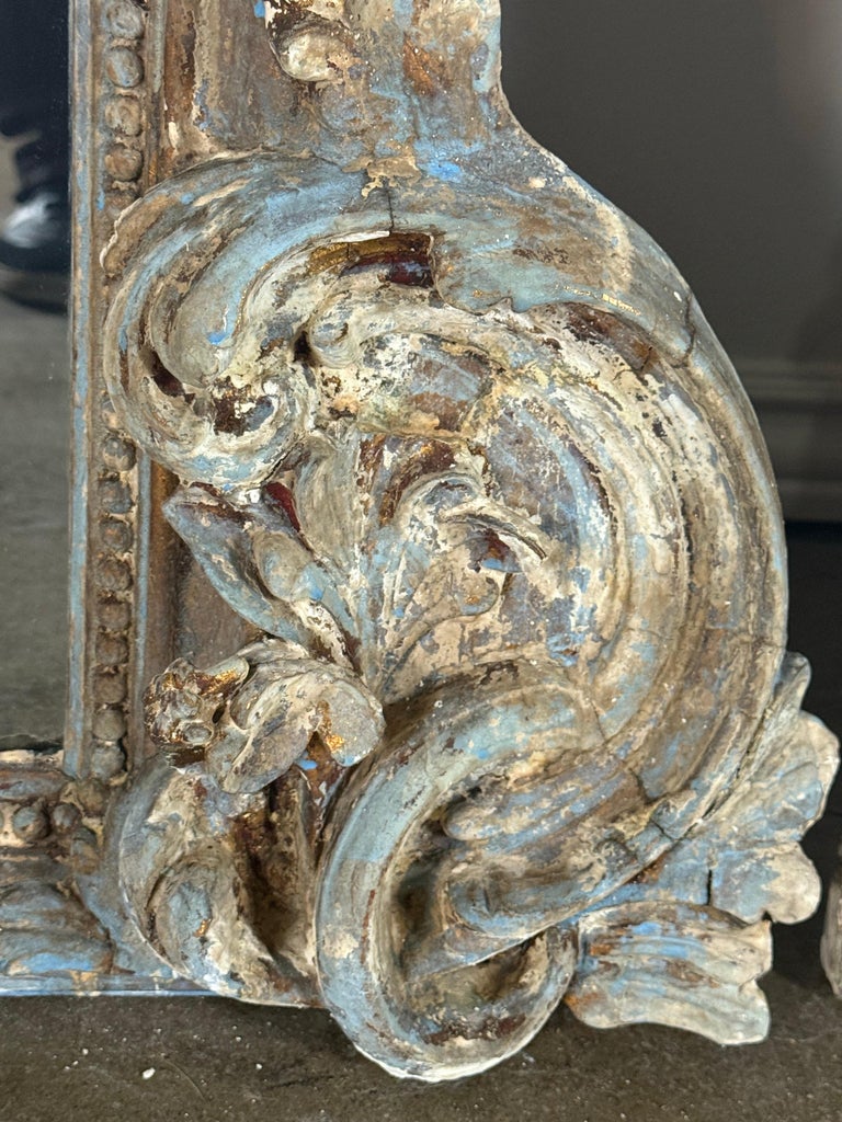 Pair of Monumental Italian Baroque Giltwood Mirrors-18th Century