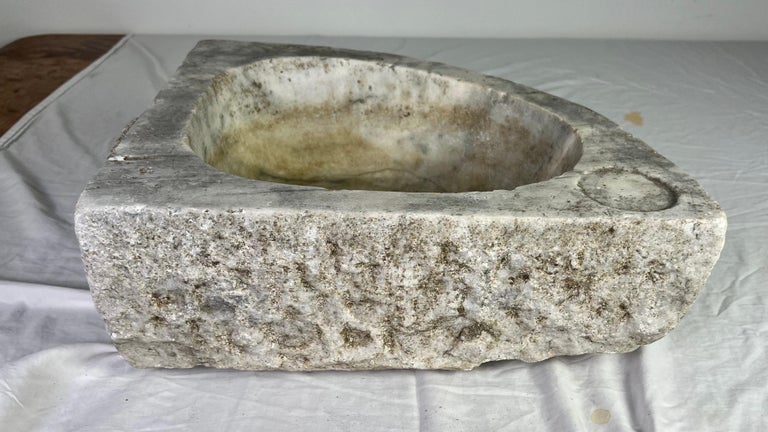 19th C. Hand Chiseled French Stone Sink