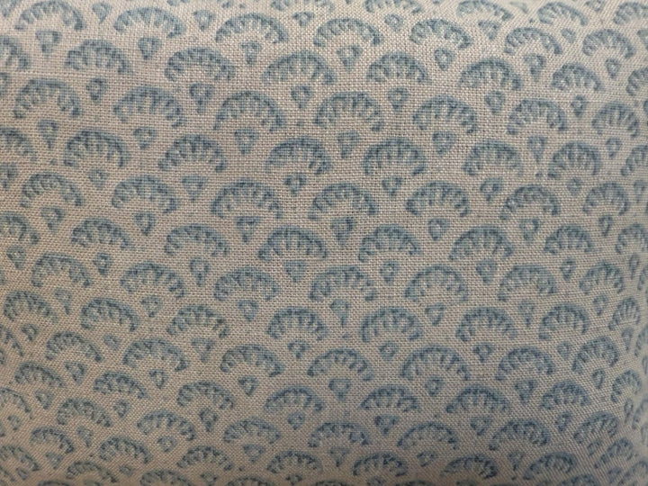 Artisan Crafted Blue Motif Decorative Pillows in Printed Linen