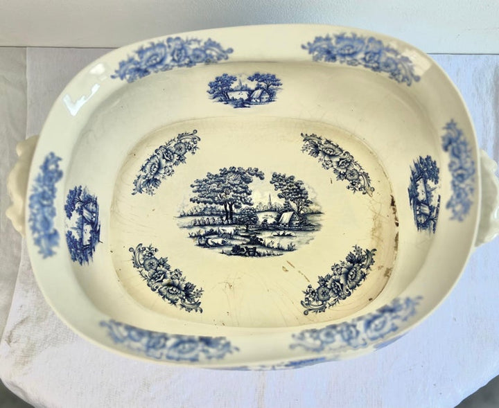 Blue and White English Transferware Cachepot