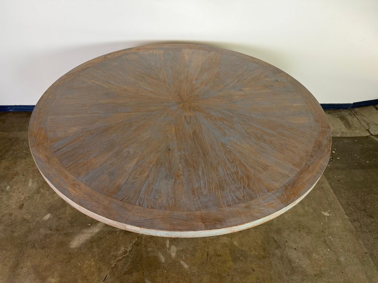 Rustic Painted Pedestal Dining Table