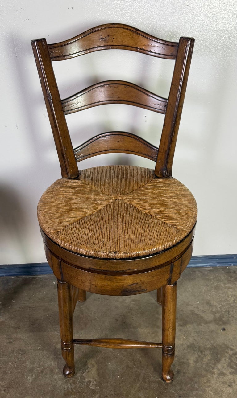 Set of Three French Ladder Back Bar Stools