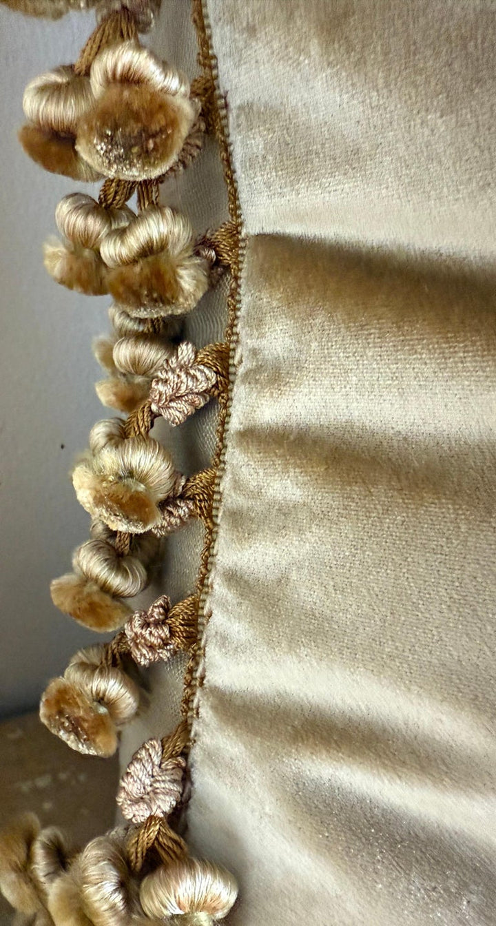 Pair of Custom Velvet Appliqué Pillows by Melissa Levinson