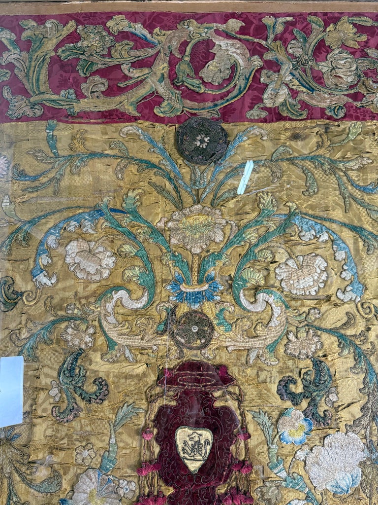 Antique Continental Ecclesiastical Embroidered Textile, 17th–18th Century