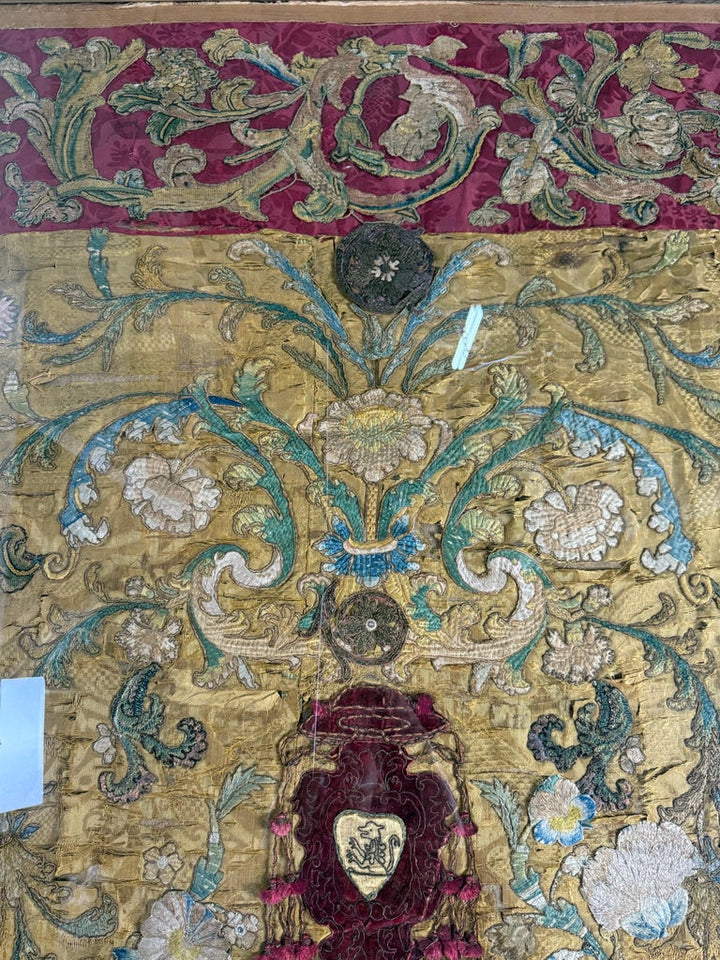 Antique Continental Ecclesiastical Embroidered Textile, 17th–18th Century