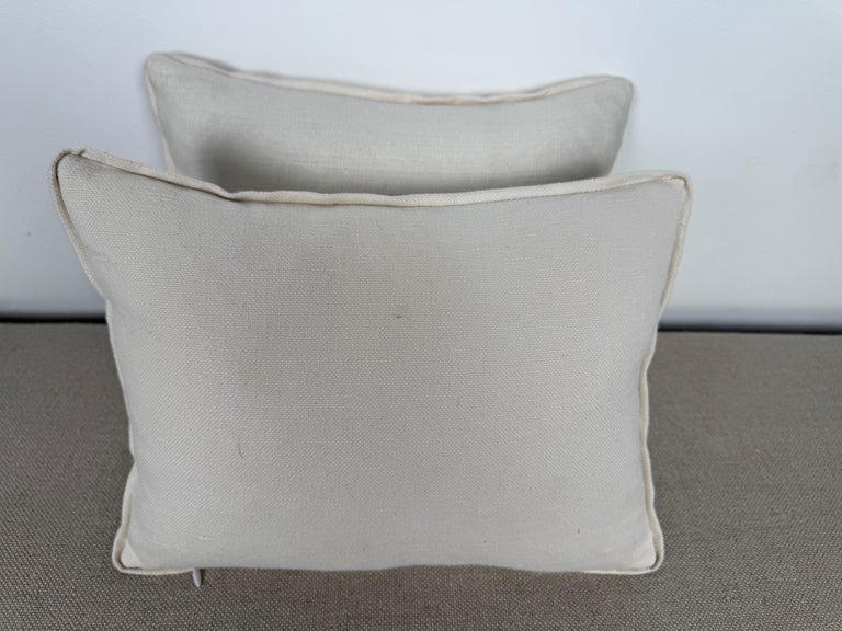 Pair of Linen Embroidered Pillows