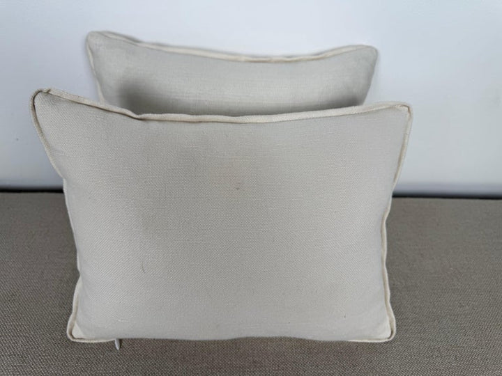 Pair of Linen Embroidered Pillows