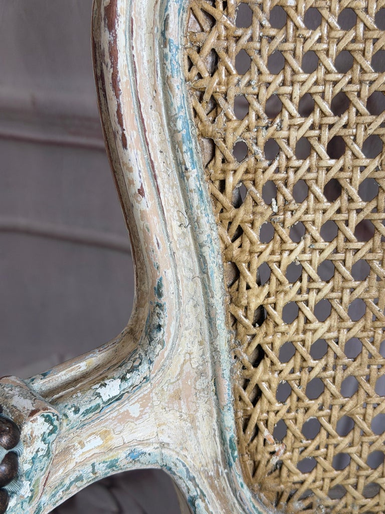 French Louis XV Fauteuil Vanity Chair, Beechwood, Circa 1880-1900