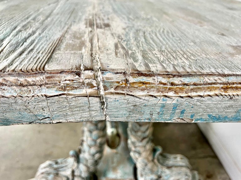 19th century Italian Painted Carved Dining Table